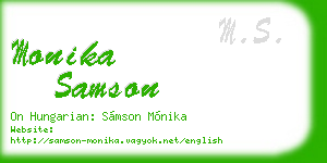 monika samson business card