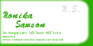 monika samson business card